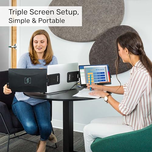 Image of SideTrak Swivel 12.5 inch Portable Monitor for Laptop & Hub, Patented Swivel Hinge, Laptop Screen Extender | FHD Dual Screen w /Kickstand, USB-C & HDMI, Mac, PC, Chrome Compatible (3 Monitor Bundle w /Hub)