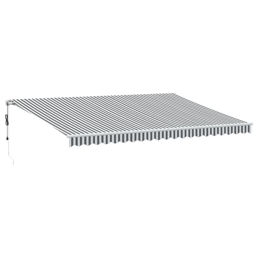 Festnight Store Banne Motorisé 5x3,5 Store banne Electrique avec Télécommande Auvent Rétractable à Bras Repliable pour Balcons Terrasse et Jardin-Anthracite et blanc-500 x 350 cm