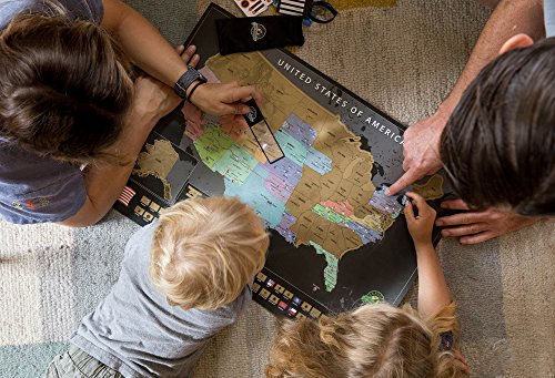 Earthabitats MAP02 Scratch Off Map Of The United States – Us Scratch Off Travel Map With 50 State Flags And Landmarks – Map To Track States Visited thumb #2