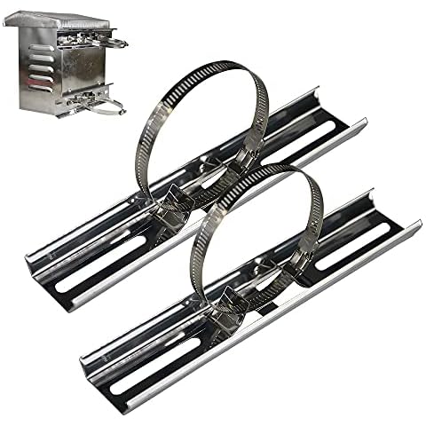 compcctv Security Camera Mount Bracket Waterproof Box Hoop Bracket Electric Pole Distribution Box Stainless Steel Hoop Pole Street Pole Holding Pole Bracket Waterproof Box Back Frame (11.8 INCH) Cover