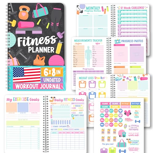 Hadley Designs Fitness Journal for Women - Workout Journal for Women, Fitness Planner for Woman, Workout Log Book, Undated Gym Journals & Exercise Journals, Health Notebook, Graduation 2026 Gifts