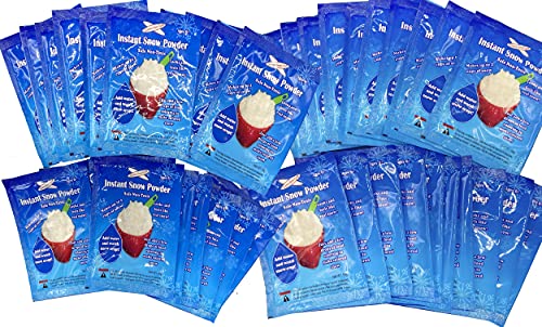 Science Gone Fun 40 Packs of Instant Snow Powder - Makes About 160 Cups of Fluff Artificial Snow, for Christmas Village Displays, Holiday, Decoration Winter Crafts, and Great Stocking Stuffers