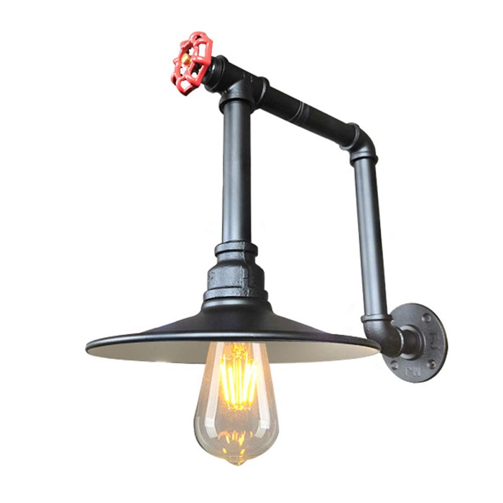 SMCCYYSD LED Outdoor Retro Metal Water Pipe Wall Lamp Industrial Light E27E26 Base Steampunk Copper Facing Bathroom Corridor Basement Restaurant Stairs Staise C