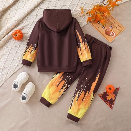 Image of Boys Sweatsuit Long Sleeve Color Block Hoodie Sweatshirt and Jogger Pants 2PC Sets Fall Clothes (Sizes: 4-8)