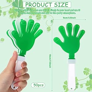 50 Pcs 7.5 Inch Green/White Hand Clapper Plastic Noise Makers for Sporting Events St. Patrick's Party Hand Clappers Noisemakers for St. Patrick's Day Party Favors Birthday Sports Game Celebration 50 Pcs 75 Inch GreenWhite Hand Clapper Plastic Noise Makers for Sporting Events St Patricks Party Hand Clappers Noisemakers for St Patricks Day Party Favors Birthday Sports Game Celebration
