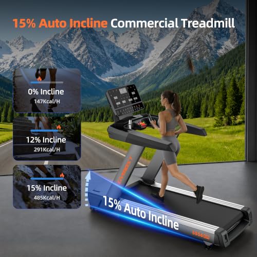 Image of GYMOST Treadmill for Home with 15% Auto Incline 64 inchx 24 inch Running Belt