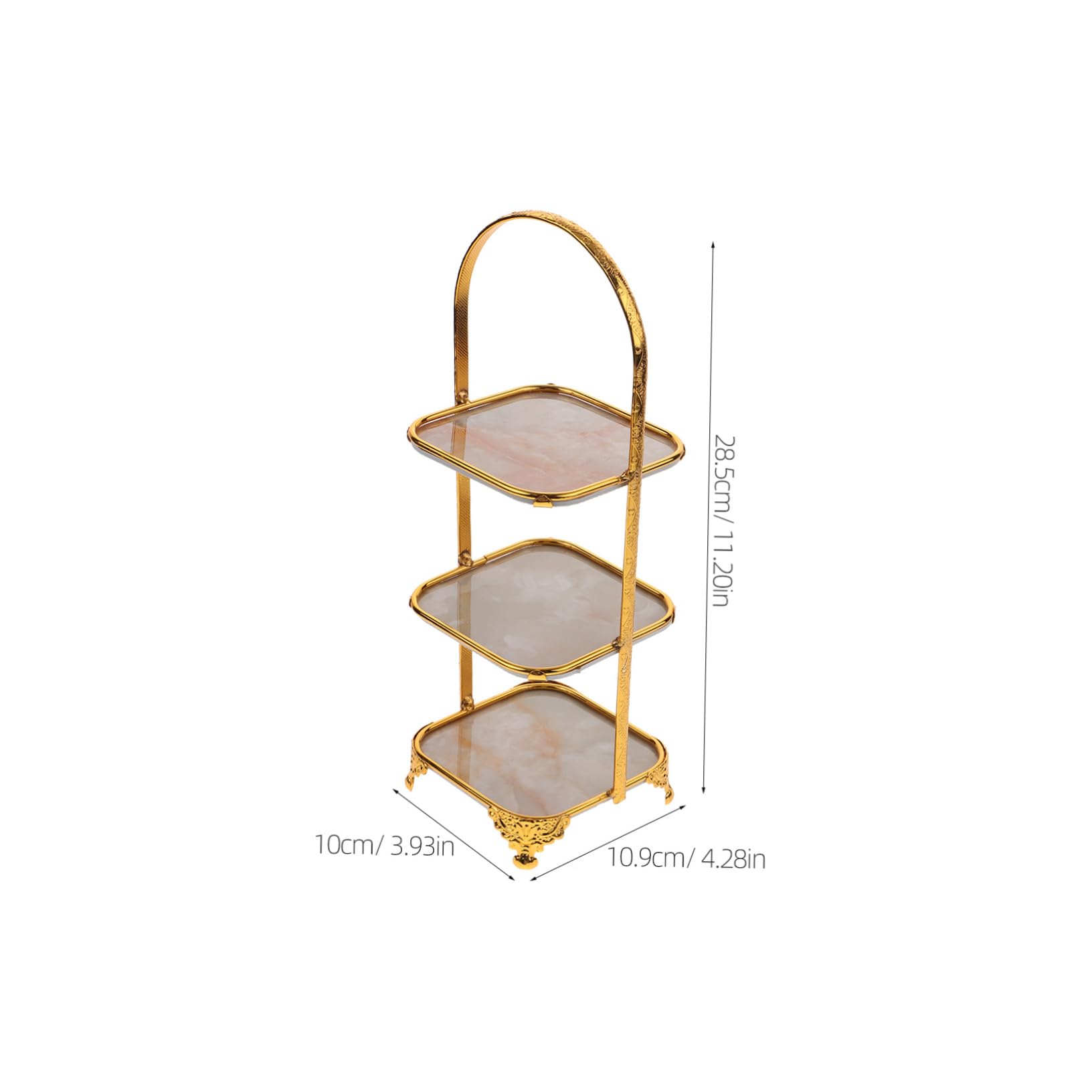 COLLBATH Cake Stand Cupcake Holder Dessert Table Display Pastry Serving Platter 3 Tier Serving Stand Dessert Tray Cupcake Display Stand 3-tier Dessert Display Stand Golden Wrought Iron
