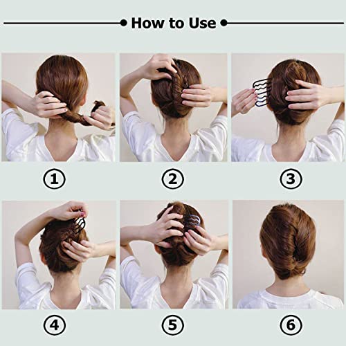 7 pcs metal hair side combs hair fork clip teeth hair pin stick for updo bun u shape hair combs for vintage hairstyle hair accessories fine hair combination