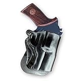 MASC Leather Paddle Holster (OWB) with Open TOP for Revolver CHIAPPA Rhino 3''BBL R/H Draw, Black Color #1264#
