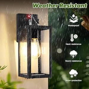 BesLowe 13" Upgraded Motion Sensor Outdoor Wall Light Fixture, Black — photo 5 of 6