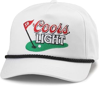 Unisex Coors Light Beer Golf Club Roscoe Adjustable Snapback Baseball Hat, White (23008C-COORS-WHT)