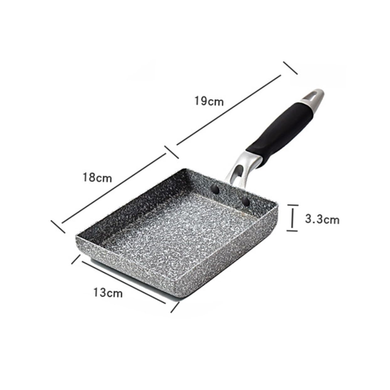 Sartén Rectangular para Huevos Tamagoyaki 18x14 Cm Piedra Maifanita Antiadherente Rápida Conducción Calor para Cocina Inducción y Gas 1 Unidad para Tortillas y Crepes