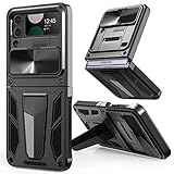 CASESTAR Military Armor Series Case for Samsung Galaxy Z Flip 4 / Z Flip 3，Build-in Kickstand & Cam