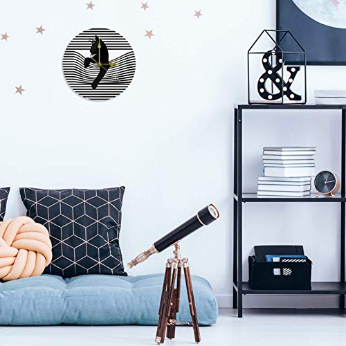 Lilibeely Round Decorative Cafe And Coffee Bar Art Wall Clock, Pop Art Cat Striped Background Quartz Movement, Battery Operated #TOP4