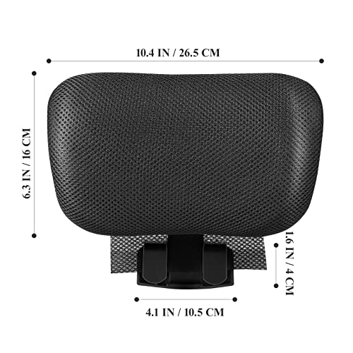 Tofficu Office Chair Headrest Attachment Head Support Cushion Upholstered Adjustable Height Angle For Ergonomic Executive Chair，2.6Cm Fixing Clip Backrest Thickness 2-2.4Cm，Not Suitable For Soft Chair #TOP1