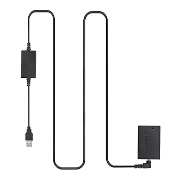 FOTON POWER DR-E12 USB Power Kit DC Coupler Dummy Battery Replace of LP-E12 Battery with USB DC Converter Power Cable Single USB Input Compatible with Cannon EOS M M2 M10 M50 M100 M200 Cameras,Black