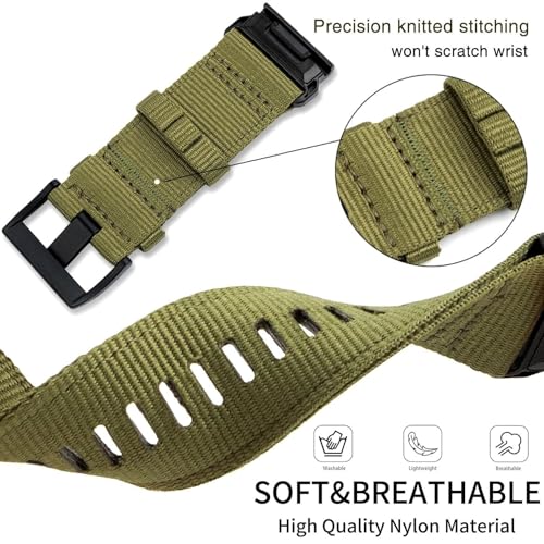 Bracelet Garmin Fenix 5X nylon 26mm réglable fermoir acier