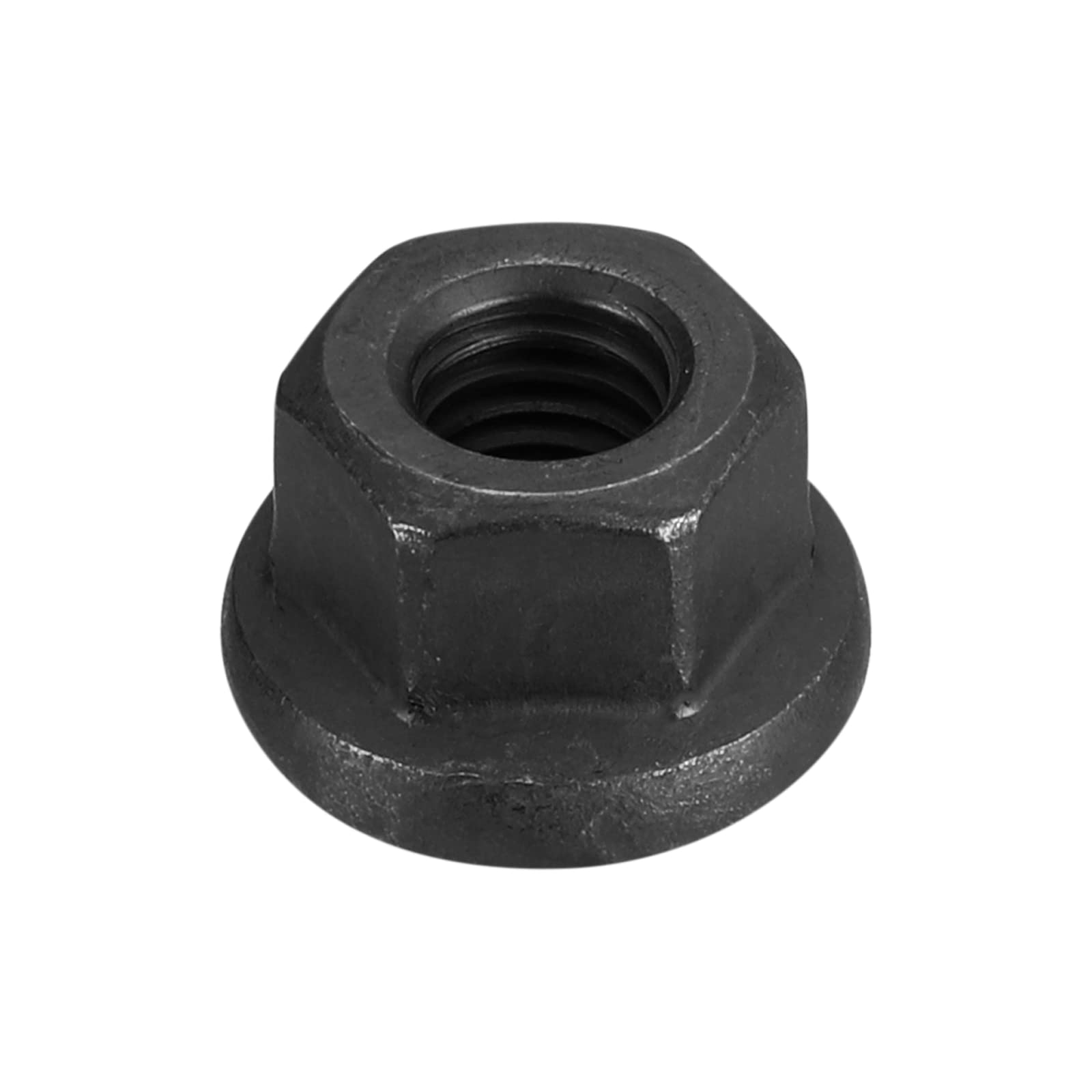 sourcing map M8 Flange Hex Nut, Grade 10.9 Carbon Steel Black Oxide Finished Hex Flange Nut for Machinery