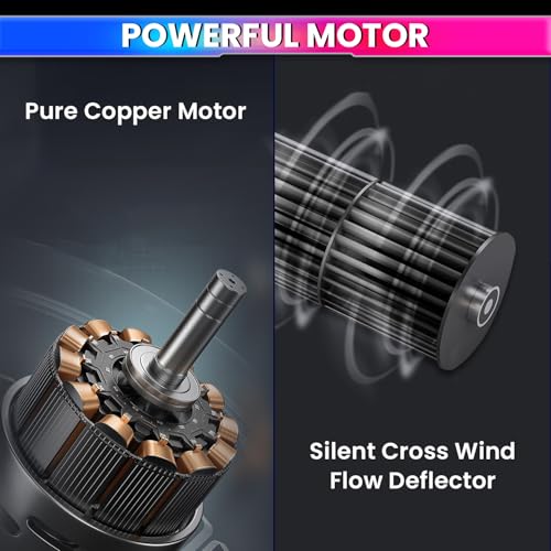 Image of amiciSmart Luxury Bladeless Ceiling Fan with Integrated LED Lighting | Remote Control | Adjustable Speed & Brightness| Bunk-Bed Children Safety,Acrylonitrile Butadiene Styrene