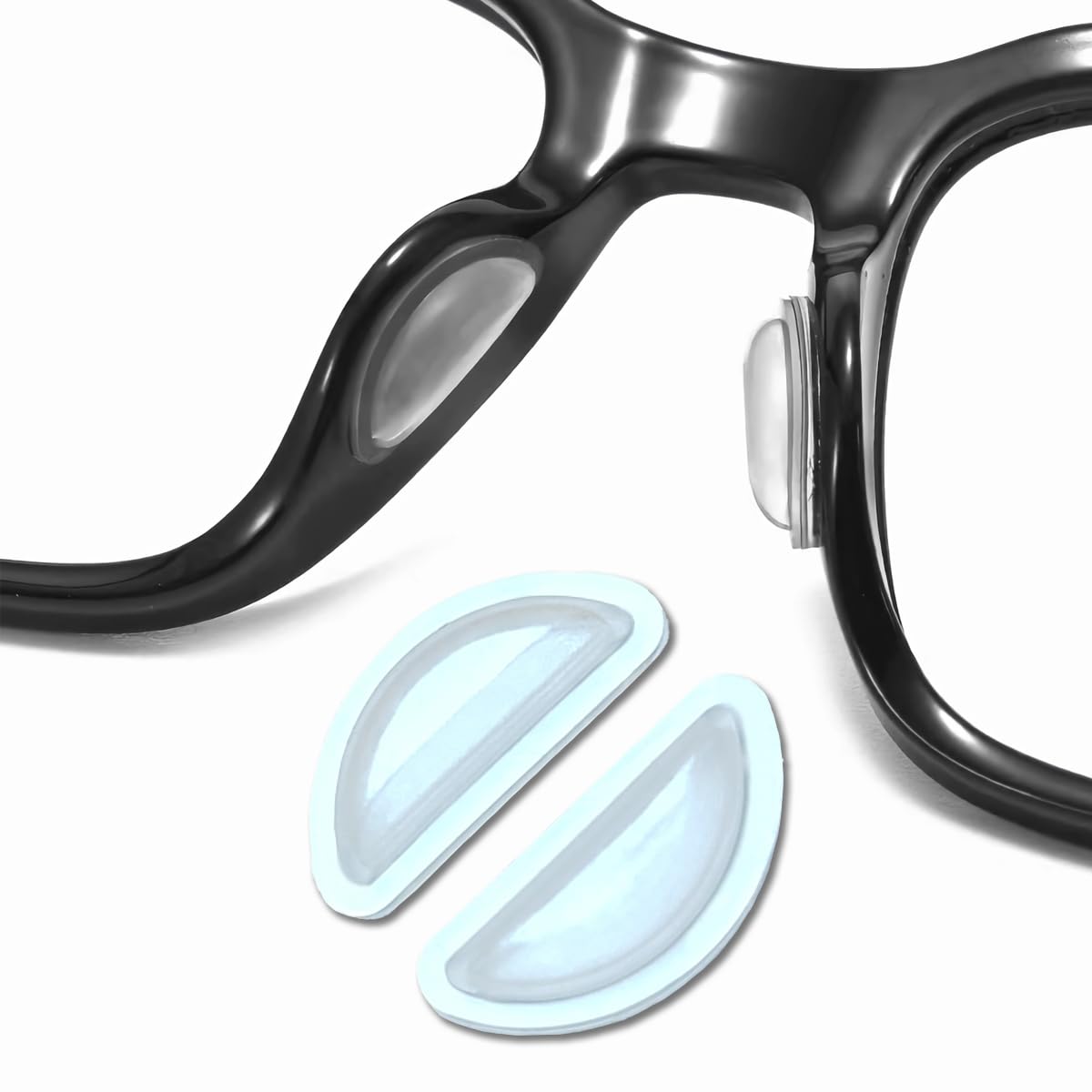 Mr.ZzjOOj Eyeglass Nose Pads, Adhesive Silicone Eye Glasses Nose Pad Anti Slip Nose Pad for Glasses, 6 Pairs (Clear)
