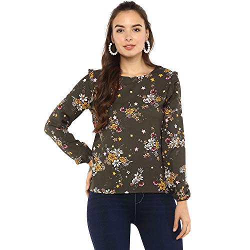 Image of Life by Shoppers Stop Womens Round Neck Floral Printed Top