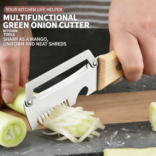 Image of 2026 New Multifunctional Vegetable Peeler for Kitchen, 3 in 1 Multi Functional Wooden Handle Peeler and Bottle Opener, Scallion Slicer, Kitchen Vegetable Peelers for Scallion,Fruit (B*1)