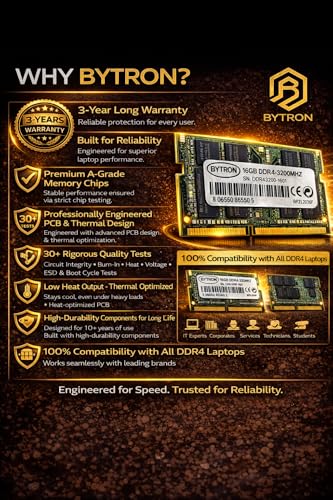 Image of 16GB DDR4 3200MHz Laptop RAM | DDR4 SO-DIMM Memory | Compatible with HP Dell Lenovo ASUS Acer MSI Samsung Laptops | High Speed Laptop RAM | Low Heat | 3 Year Warranty