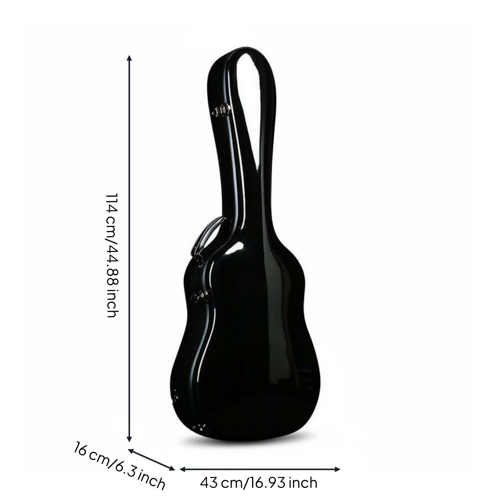 Harilla Custodia Rigida Impermeabile per Chitarra Acustica con in Vetroresina E Maniglia da Trasporto Comoda Adatta per Concerti Allaperto, Nero, Nero Inchiostro, 40/41 Pollici