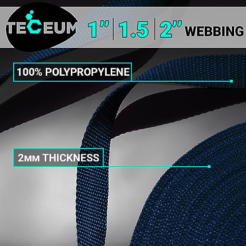 Image of TECEUM 3 /4 inch & 5 /8 inch & 1 inch & 1.5 inch & 2 inch Webbing - 10 25 50 Yards - 40+ Colors - Heavy Duty 1 Inch 1.5 Inch 2 Inch Backpack Straps - Webbing for Outdoors Indoors Crafting DIY