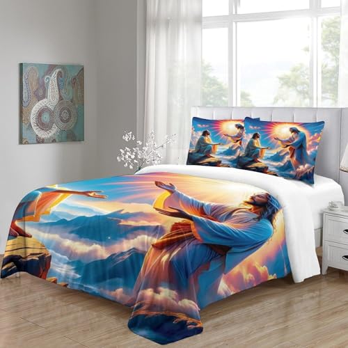 Parure de lit Jésus en microfibre pour des nuits sereines et douces