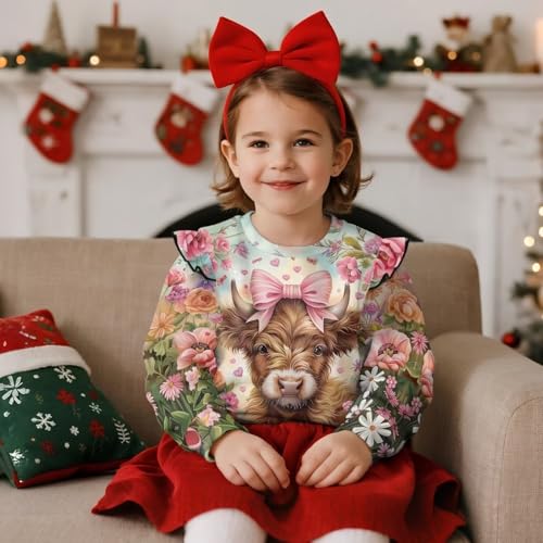 Sweatshirts for Toddler Girls 1-8Y Long Sleeve Crew Neck Sweatshirts Athletic Jacket2