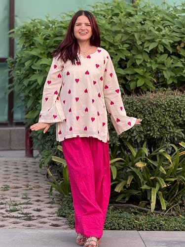 Image of ANNI Designer Farshi Salwar Suit for Women Viscose Embroidered | Co Ord Set for Woman | Straight Kurta Palazzo Outfit Round Neck V Slit Long Sleeve Ethnic Dress Womens Clothing