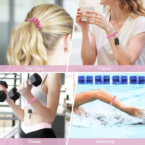 Image of TENOC Spiral Coil Keychain, Anti-lost Key Chain Holder Lanyard Cord for Sauna Outdoor Sports and Gym Pool