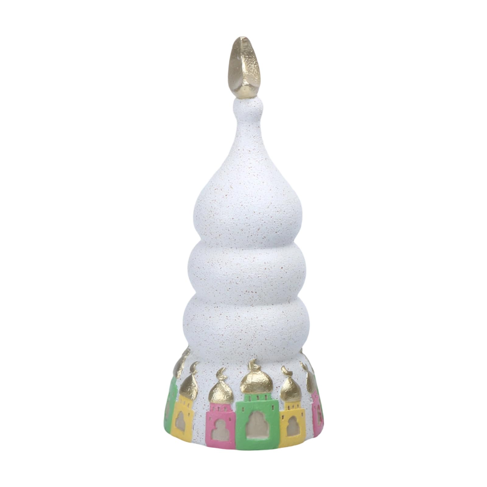Hredyqw Ramadans Eid Home Decorations Jewelry Storage Box Gold and White Mosque Tower Islamics Eid Mubaraks Decors