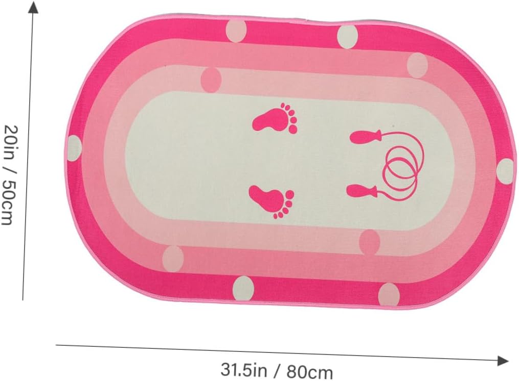 Portable Skipping Pad with Thickened Silicone Base, Soundproof Fitness Workout Mat 50x80cm Oval, Household Sports Mat for Indoor Exercise and Training