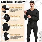 UNIQUEBELLA Men's Thermal Underwear,Home Thermal Underwear Set Men Winter Thermal Clothing Breathable Multifunctional Ski Underwear for Running,Skiing,Football,Cycling-Black - Image 5
