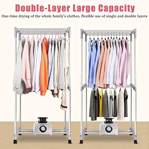 QIMO Asciugatrice Pieghevole Elettrica Portatile Regolabile con Timer A Basso Rumore per La Casa, Lavanderia, Asciugatrice Portatile da 1000 W per Appartamenti - Image 5