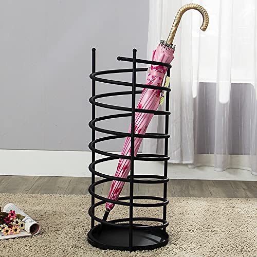 Porte-parapluies seau de rangement en métal étanche avec bac récupérateur d'eau