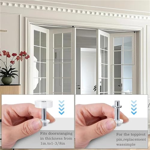 Kit de Herrajes para Puertas Plegables de 20 Piezas con Rueda Guía Superior y Pivote Superior con Resorte miniatura 4