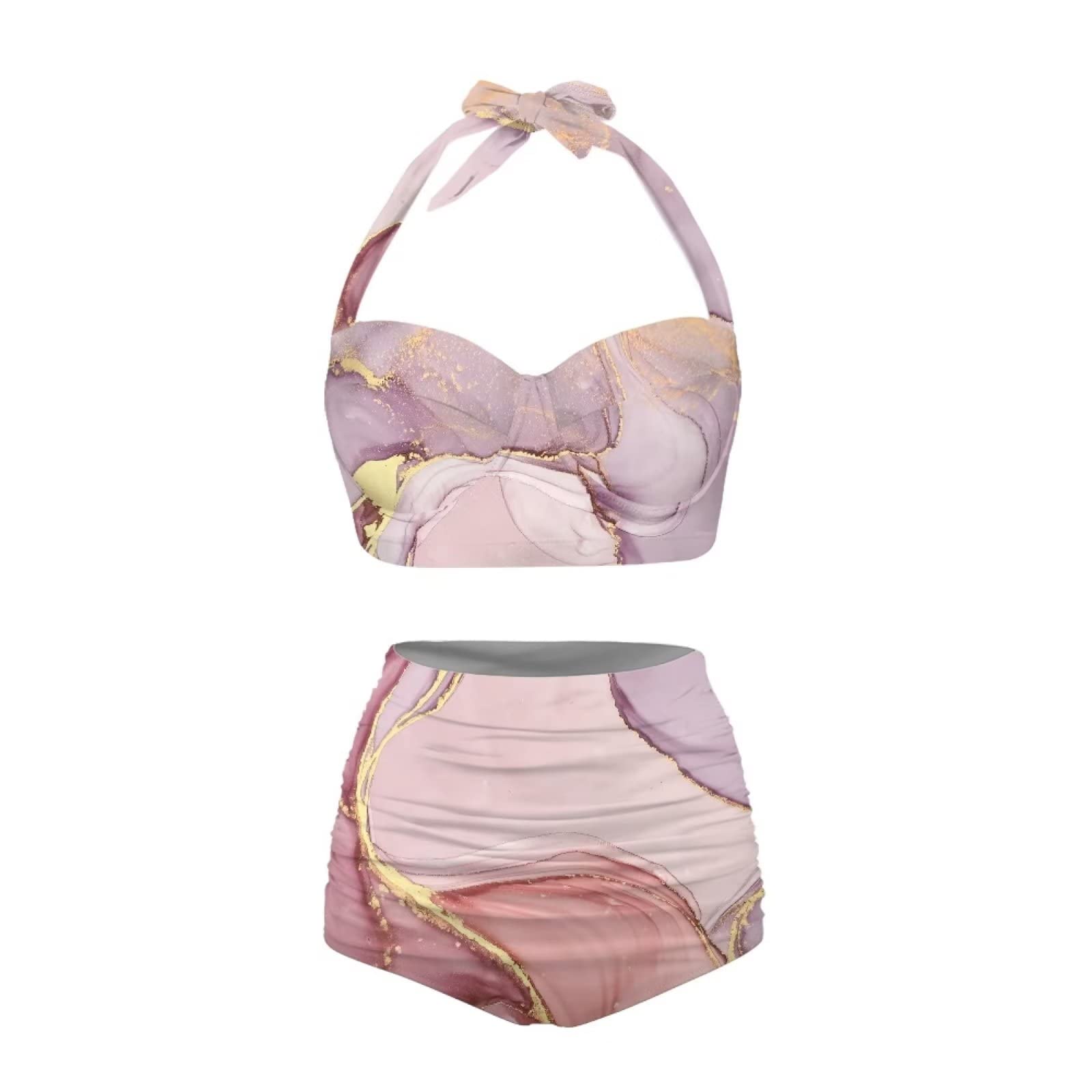 Belidome Bikini da donna, costume da bagno, costume da bagno, due pezzi, taglia S-2XL