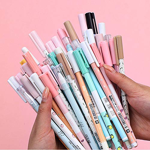 Sencoo 24 pack Gel Ink Rollerball Pens Black Pens Cute Pens for Girl Smooth Writing for Student Model Random