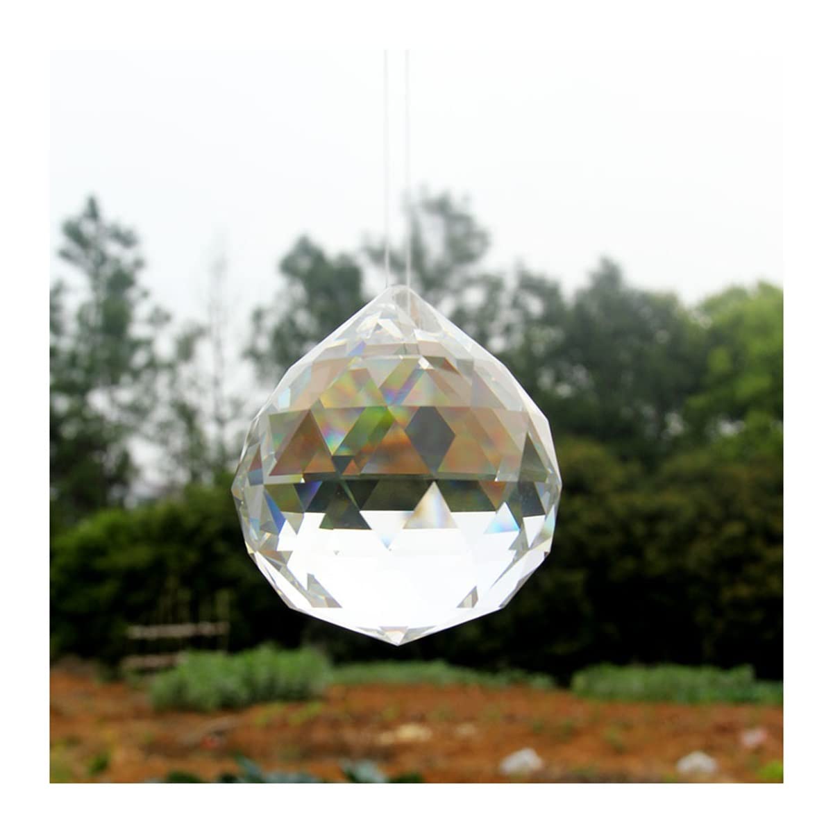 Hängekristalle Prismen 5/6/7/8/10 cm Kristall facettierte Kugel Kronleuchter Prism Lampe Perlen Teil Wohnkultur Hängekristalle Kristalle für Dekoration(100mm)