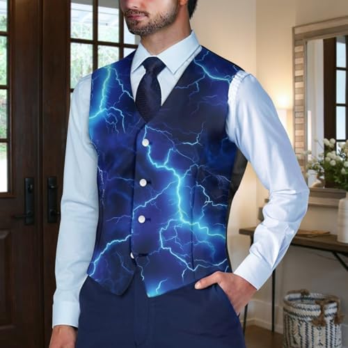 TOADDITDO Suit Vest for Men Button Up Vests Regular Fit V-Neck Tops Sleeveless Formal Tuxedo Vest3