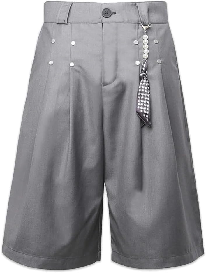 Pleated Design Shorts Retro Baggy Slacks Shorts Streetwear Casual Pants