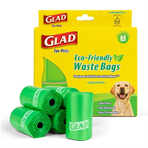 Image of Glad for Pets GLAD Eco Friendly Dog Waste Bags | 8 Rolls of Unscented Dog Waste Bags, 120 Bags in Total | Dog Waste Bags for All Dogs, Leak Proof and Strong Dog Poop Bags (FF11506)