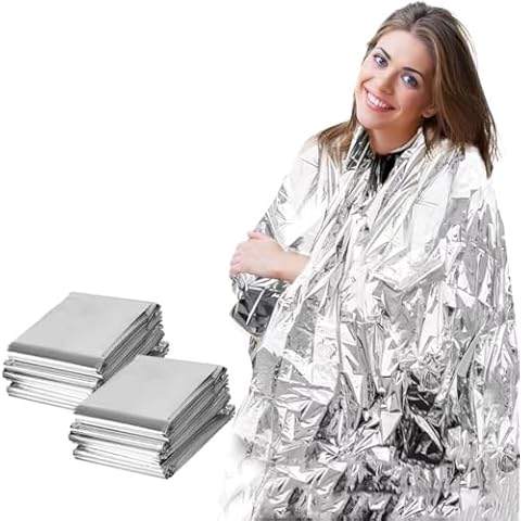 UMIXGENE Survival Emergency Mylar Thermal Blanket, Foil Space Blanket Designed for NASA, Body Warmer Blanket for Outdoor, First Aid, Camping Gear, Hiking Travel Cover