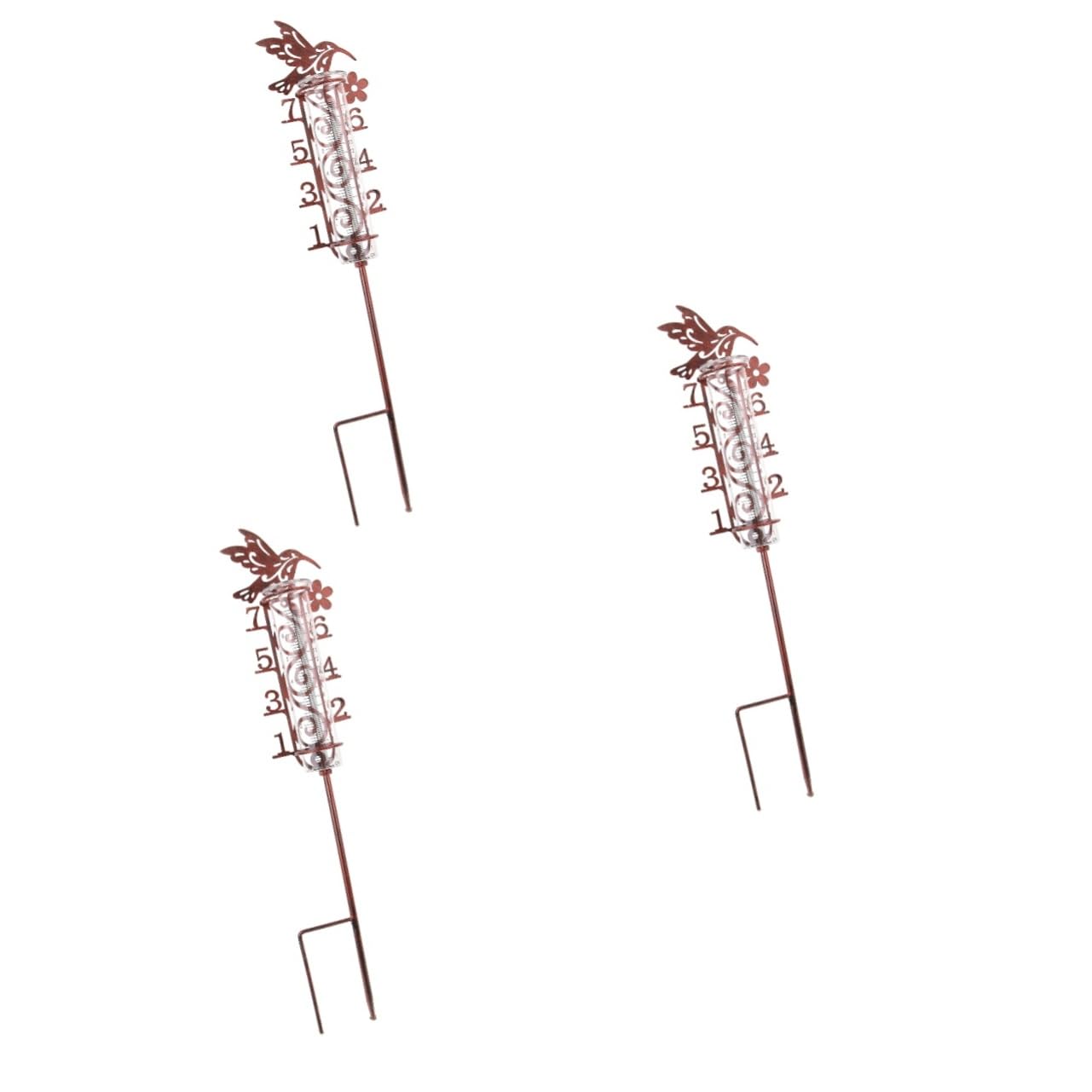 ULTECHNOVO 3stücke Rain Gauge Mit Metallpfahl Digitale Regenmessung Für Garten Präzise Dekoratives Design Für Terrassen Und Hinterhöfe Kapazität