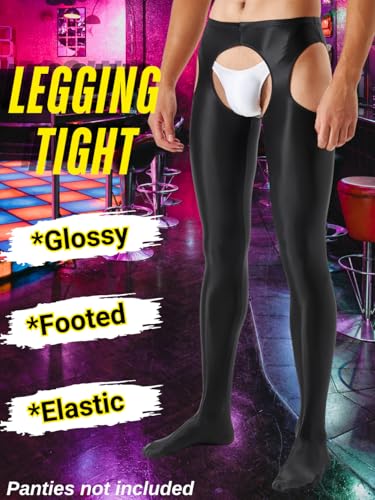 Shiny Leggings For Men, Sheer Underwear Pants, Rave Party Outfits, Gay Lingerie Sissy Clothes Tights Sexy Glow2