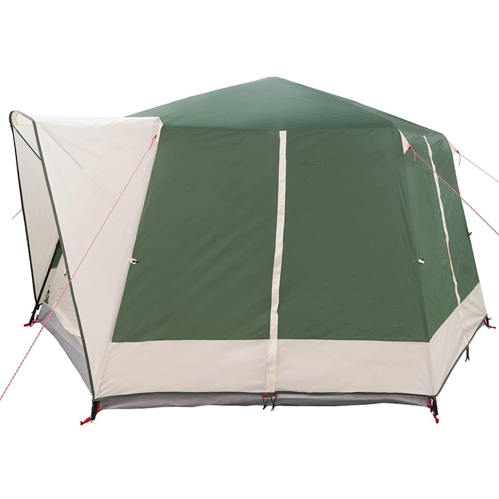 Tienda familiar para 5 personas, verde, 185T poliéster, 333 x 317 x 194 cm, resistente a los rayos UV, impermeable, con bolsa de transporte para camping