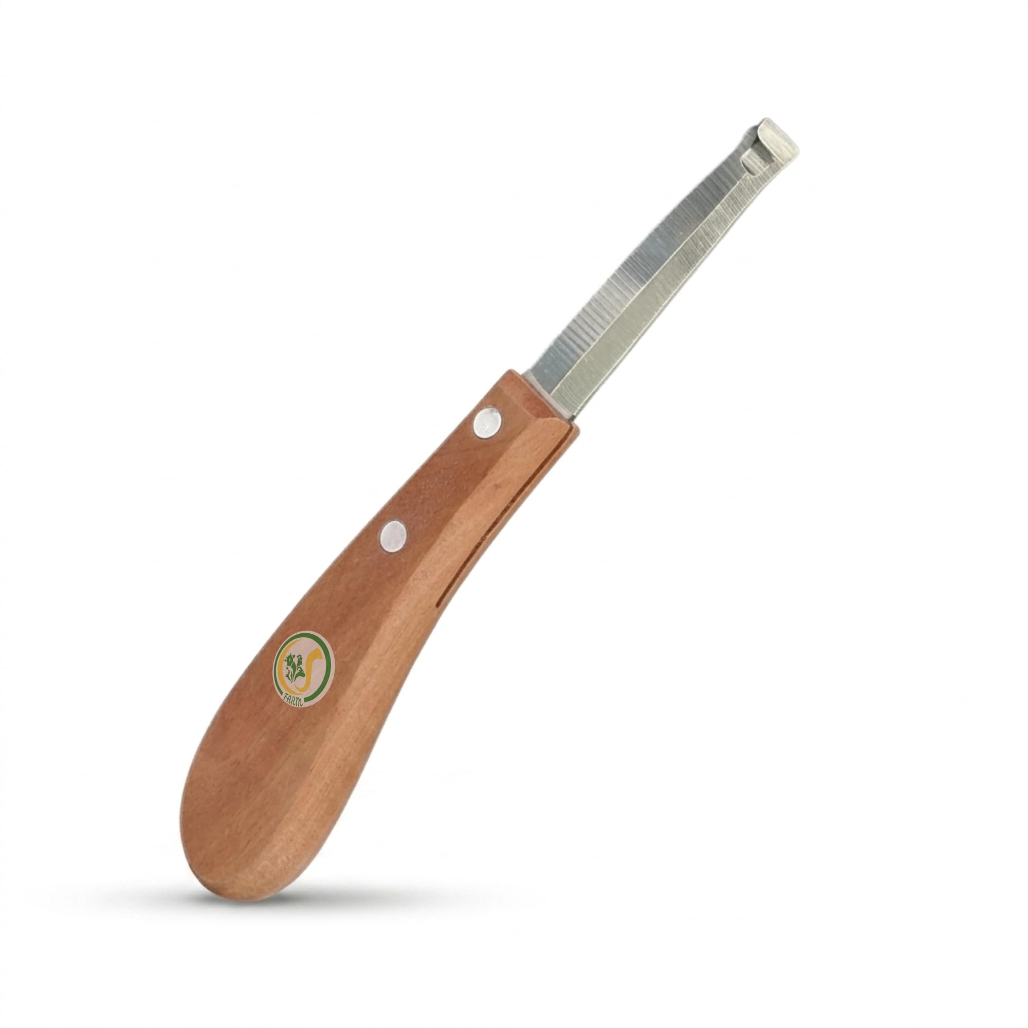 CJ Farms Double-Sided Hoof Knife Medium Sharp for Cow Goat Horse Sheep | Stainless Steel Hoof Trimming Cutter & Khur Cleaning Tool with Wooden Handle-image-9